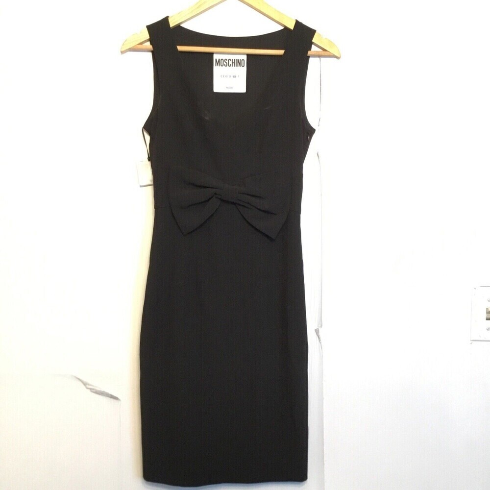 Moschino Couture $535 Bow Front Women's Sleeveless Dress Black Size 44 IT (10US) - Picture 6 of 12